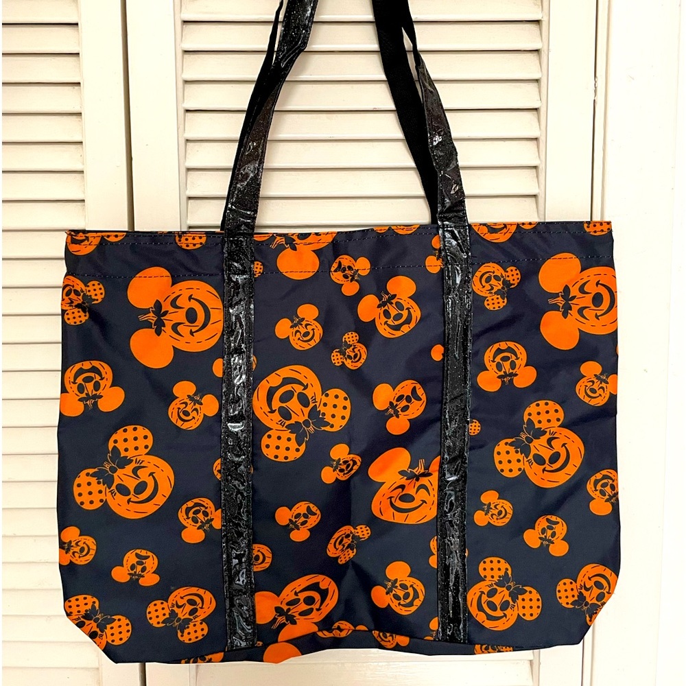 Orange and black Minnie Mouse Halloween Tote